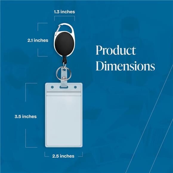 ID Badge Holder Retractable Keychain Clip Vertical Card Holder Heavy Duty 2 Pack - Picture 3 of 8